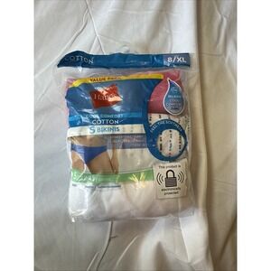 Hanes Womens Bikini Underwear Panties 5-Pair 100% Cotton Multicolor  XL/8